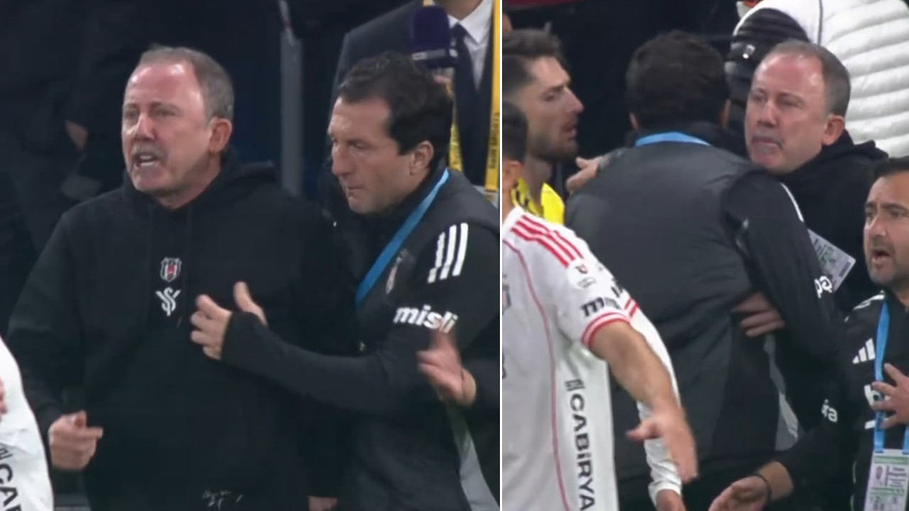 Beşiktaş-Fenerbahçe derbisinde kırmızı kartlar havada uçuştu! Sergen Yalçın sahaya girdi